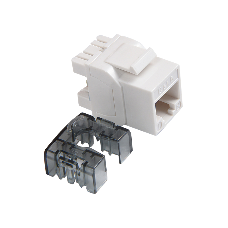 SMT-1016D8C6 (WG) 180 degrés LED Cat6 Keystone Jack 110 & Krone IDC
